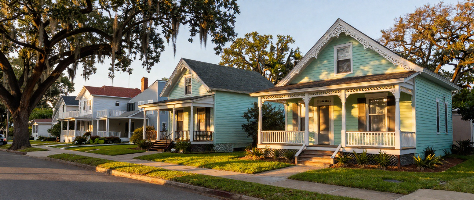 New Orleans metro area neighborhood showing homes in surrounding suburbs like Metairie and Kenner