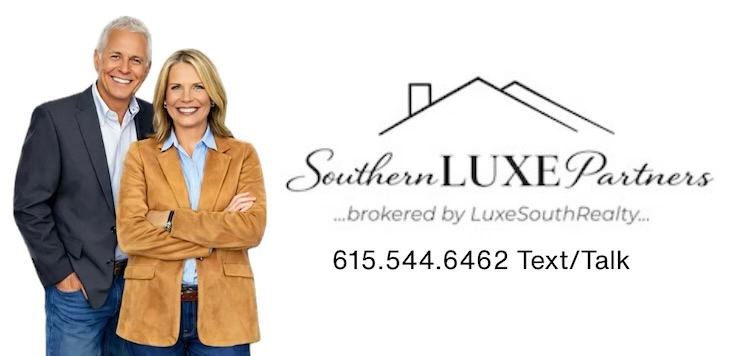 Mike Battistelli and his partner next to the SouthernLUXE Partners logo