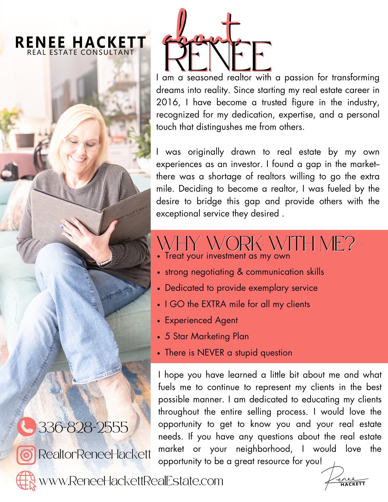 Renee Hackett promotional portrait and bio
