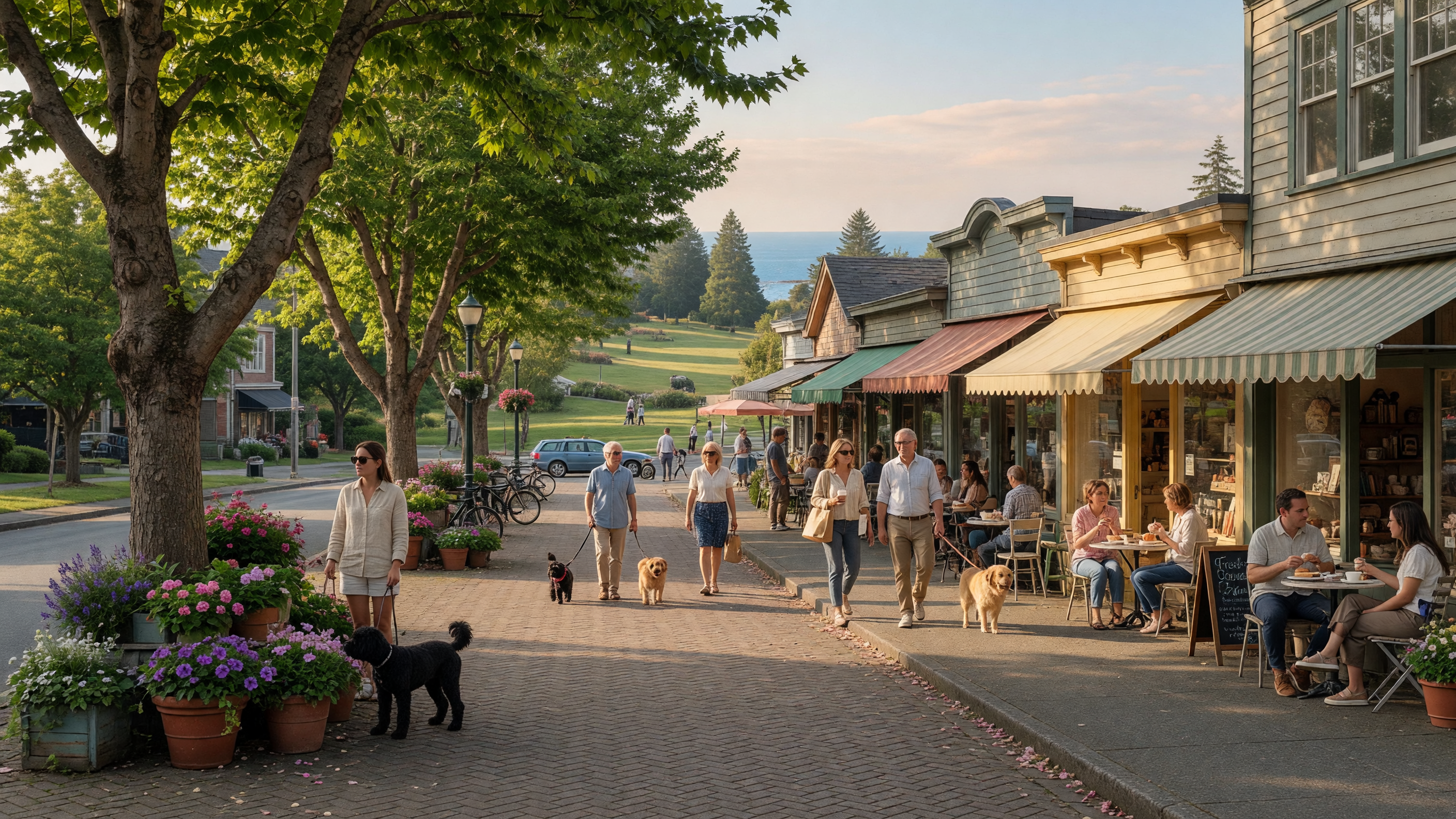 Cook Street Village, Victoria BC — a charming tree-lined street with local shops and cafes