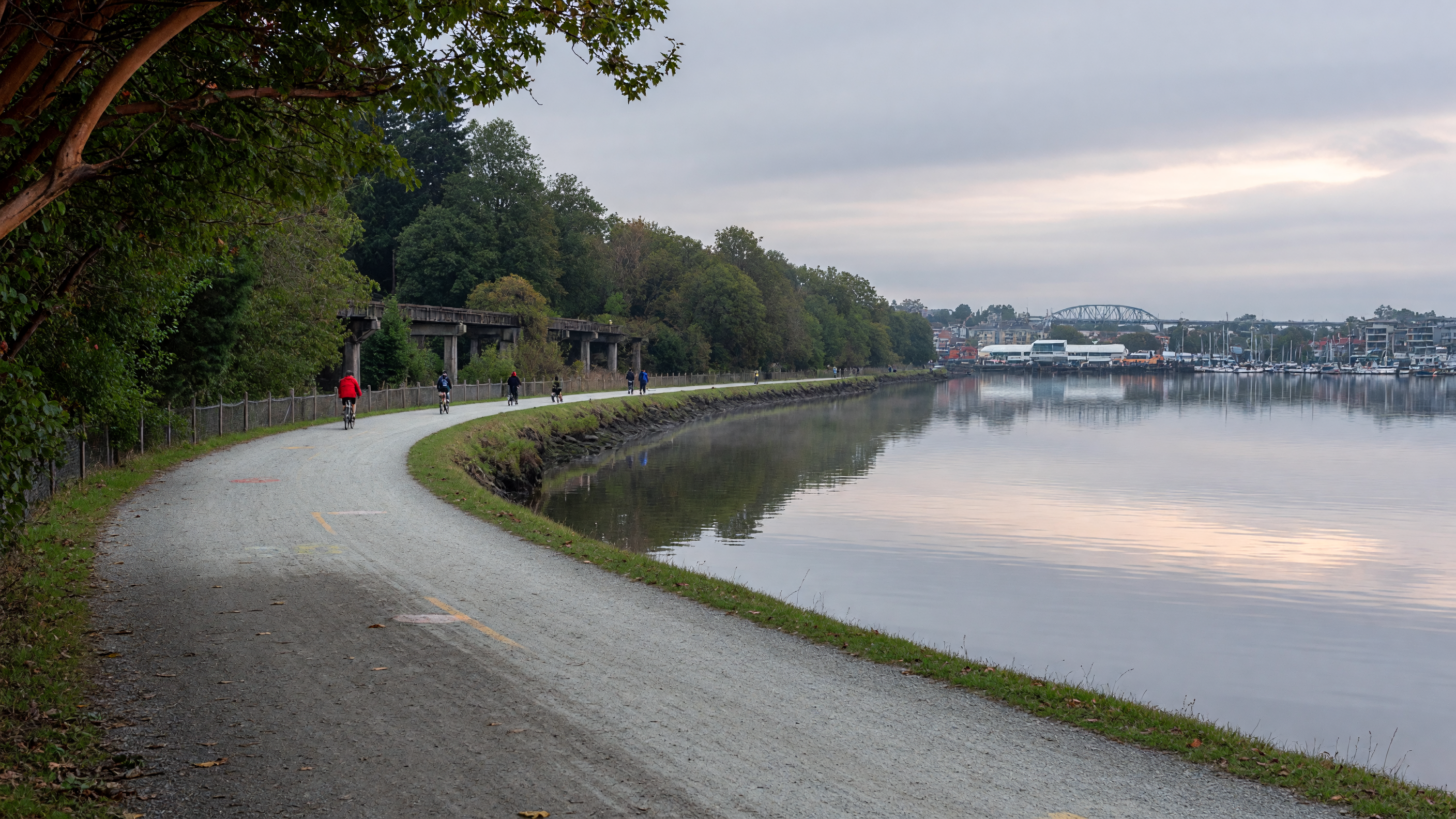 Galloping Goose trail along the Gorge Waterway at Viaduct Flats
