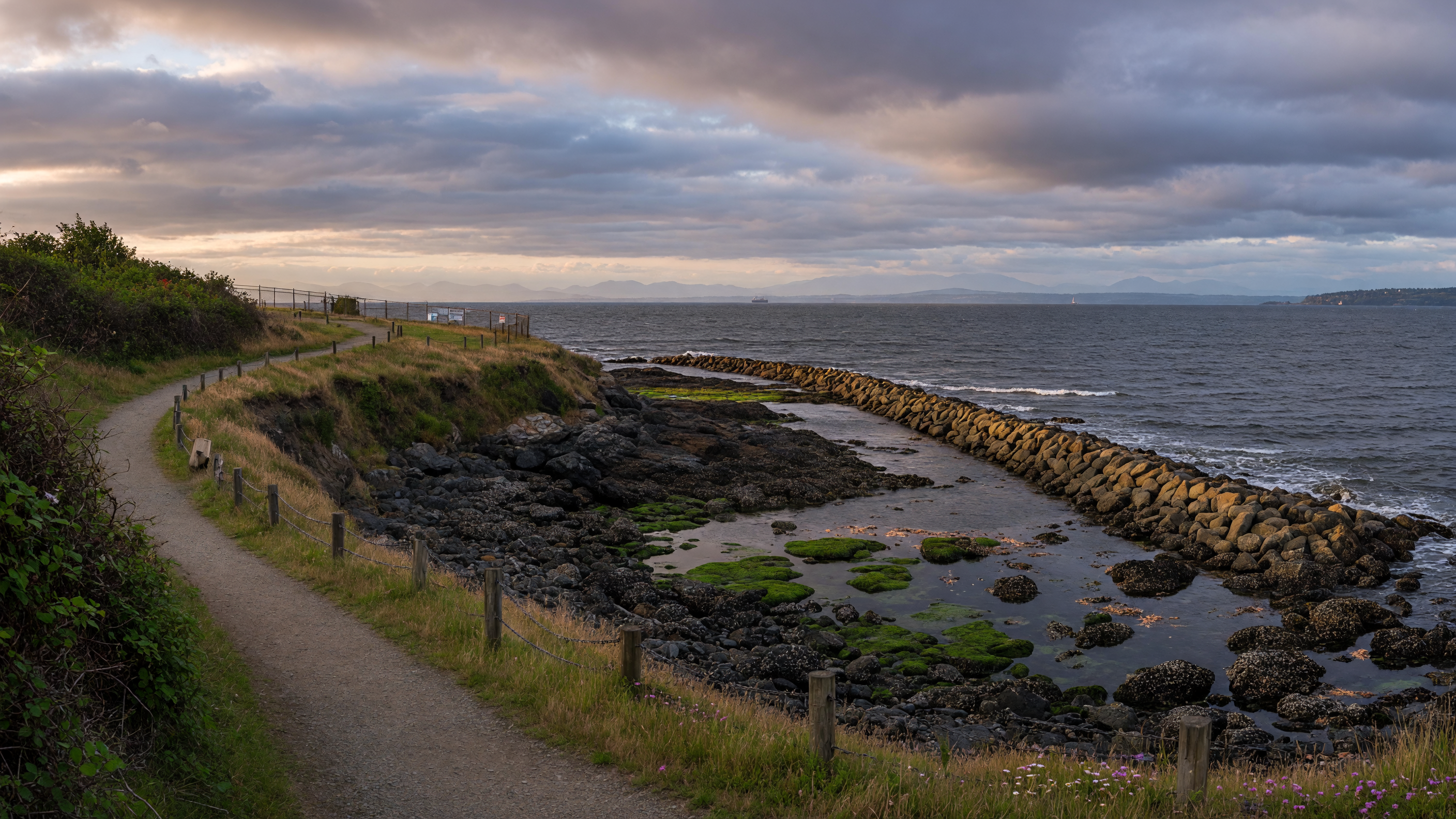 Macaulay Point Park rocky oceanfront in Esquimalt, BC