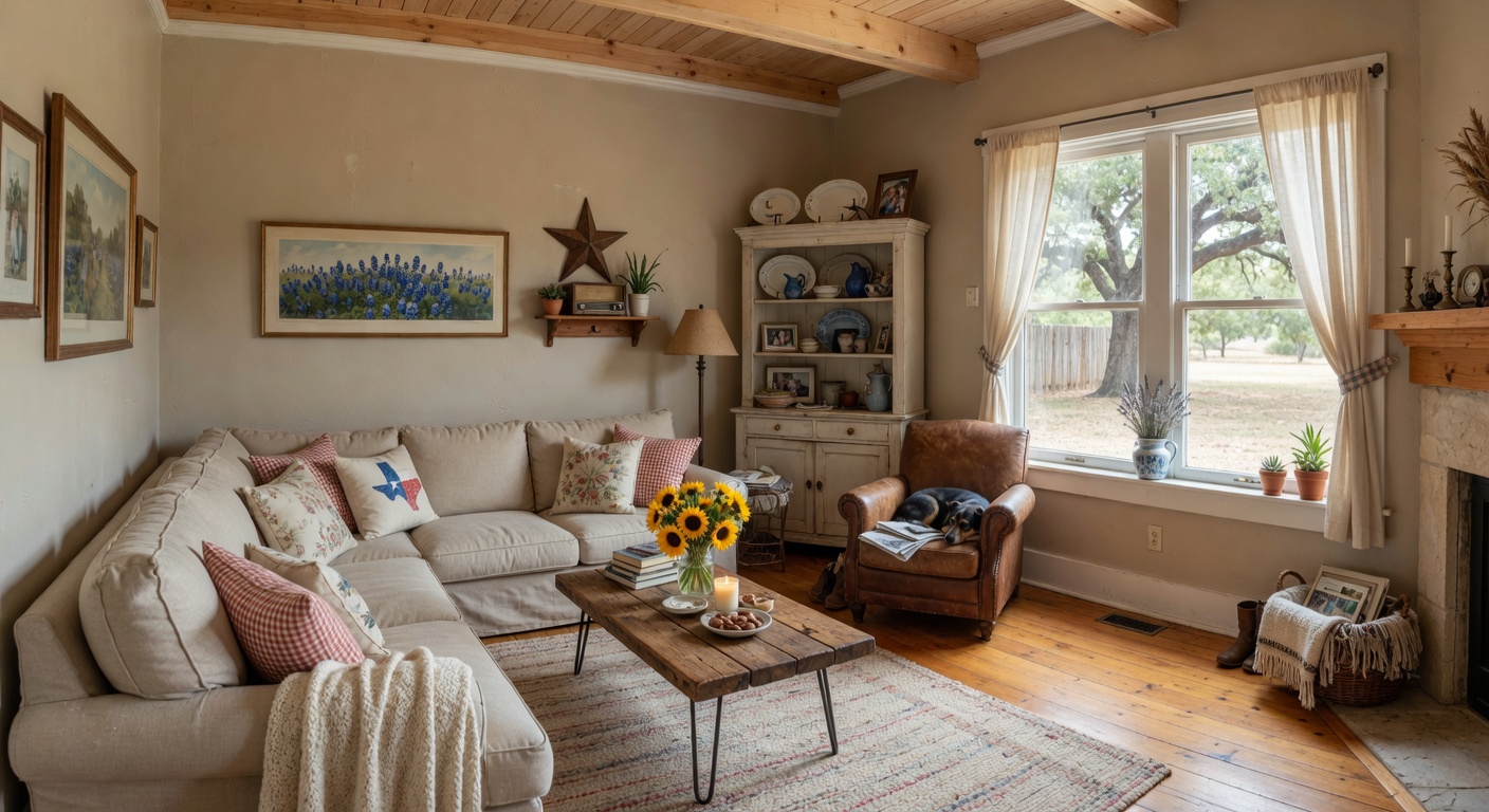 Interior living room at 3870 County Road 45080, Arthur City, TX