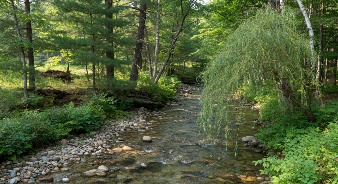 Scenic wooded trout stream in northern Wisconsin