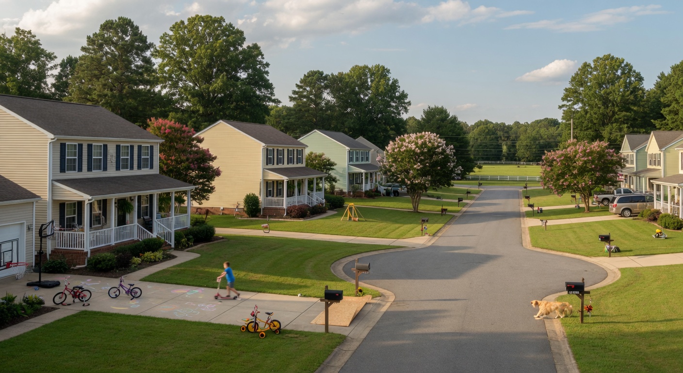 Small town main street in New Kent County, Virginia