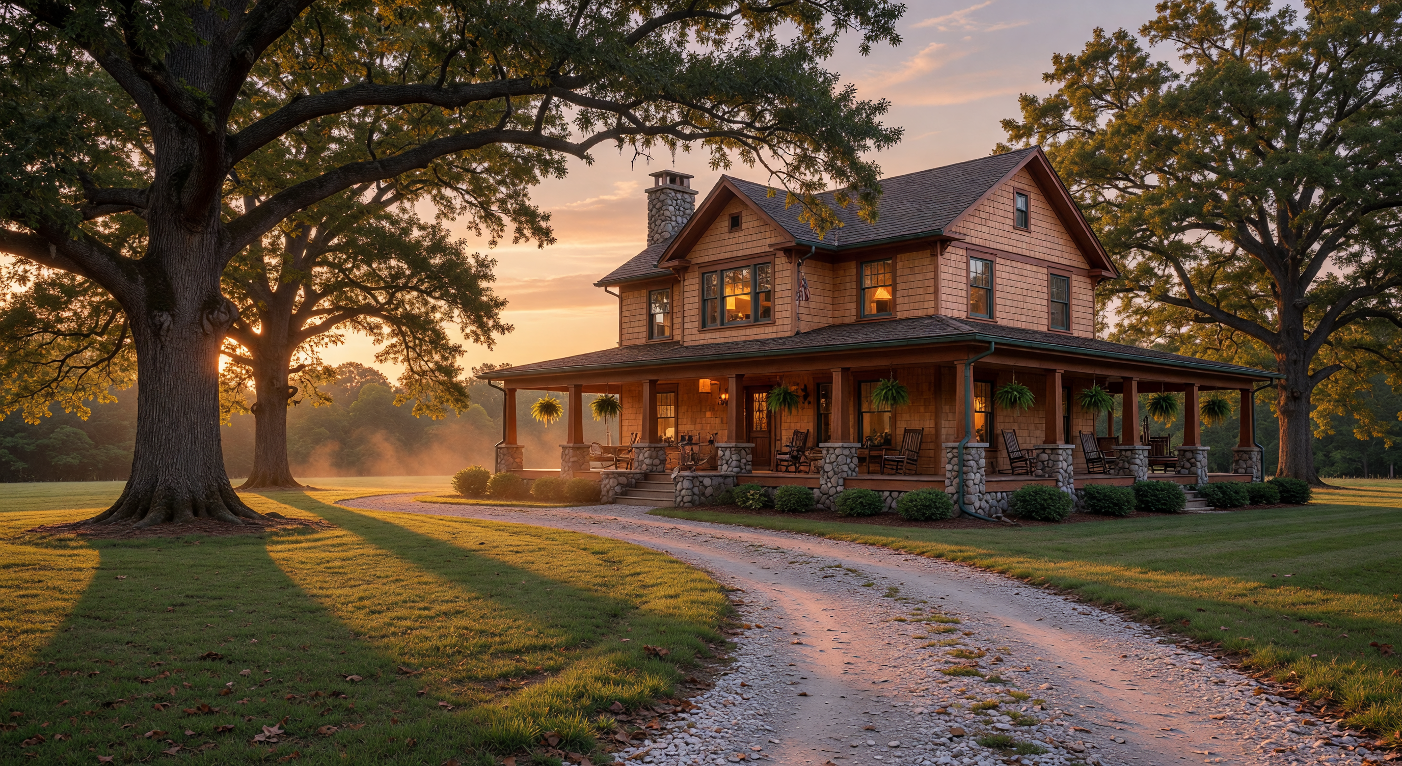 Elegant craftsman-style home in the rural countryside of New Kent County, Virginia