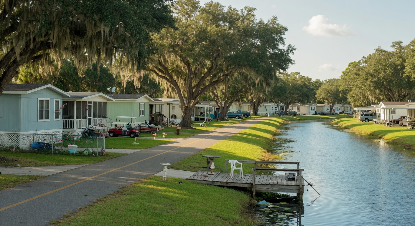 Downtown Lake Wales, Florida with small-town storefronts and shade trees