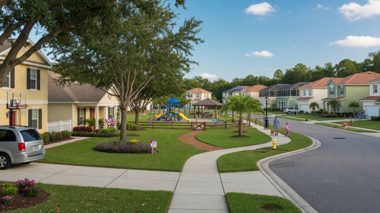 Historic downtown Winter Garden Florida along Plant Street with charming storefronts and tree-lined sidewalks