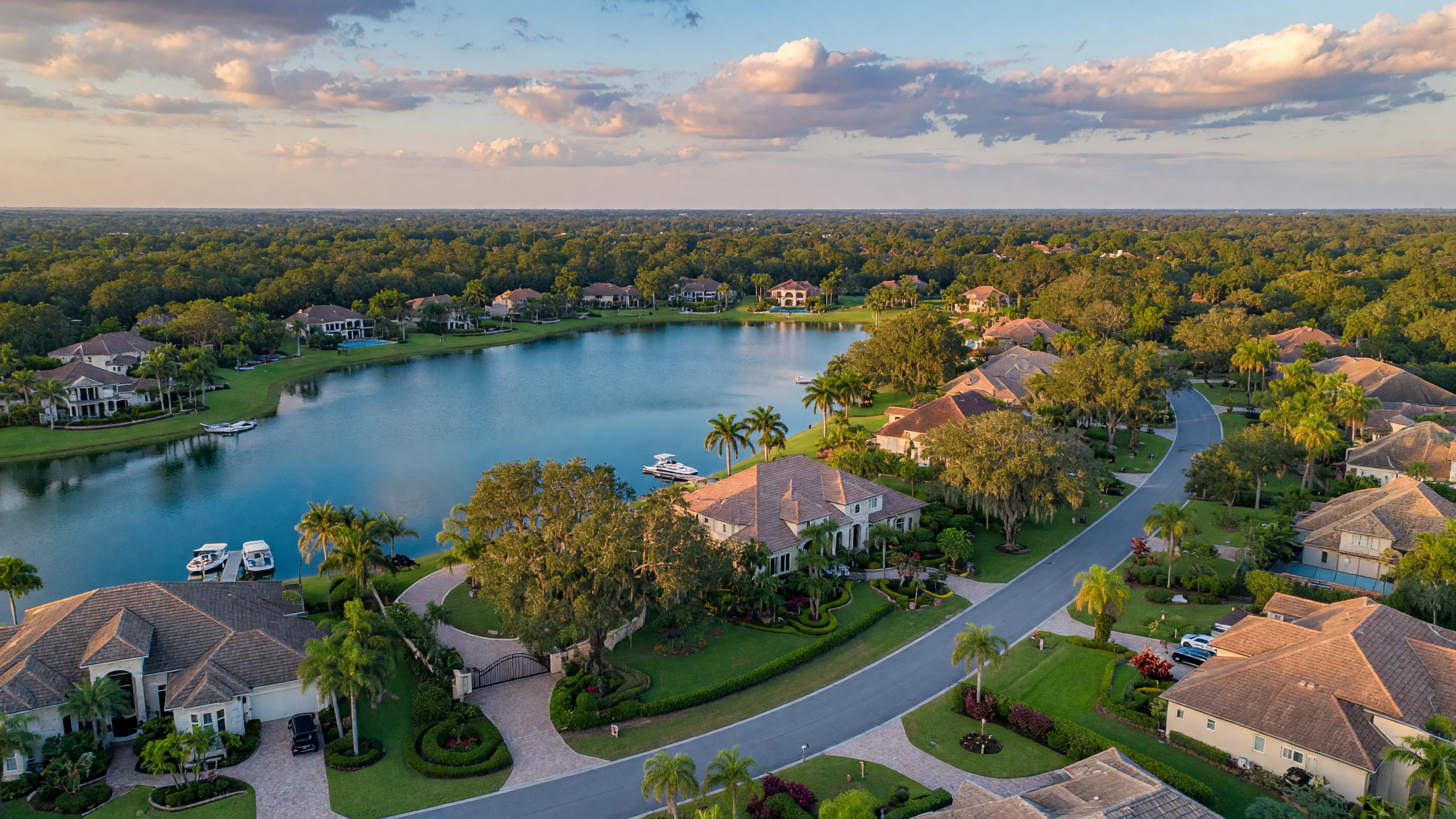 Scenic rolling hills and lake views in Clermont Florida, Lake County