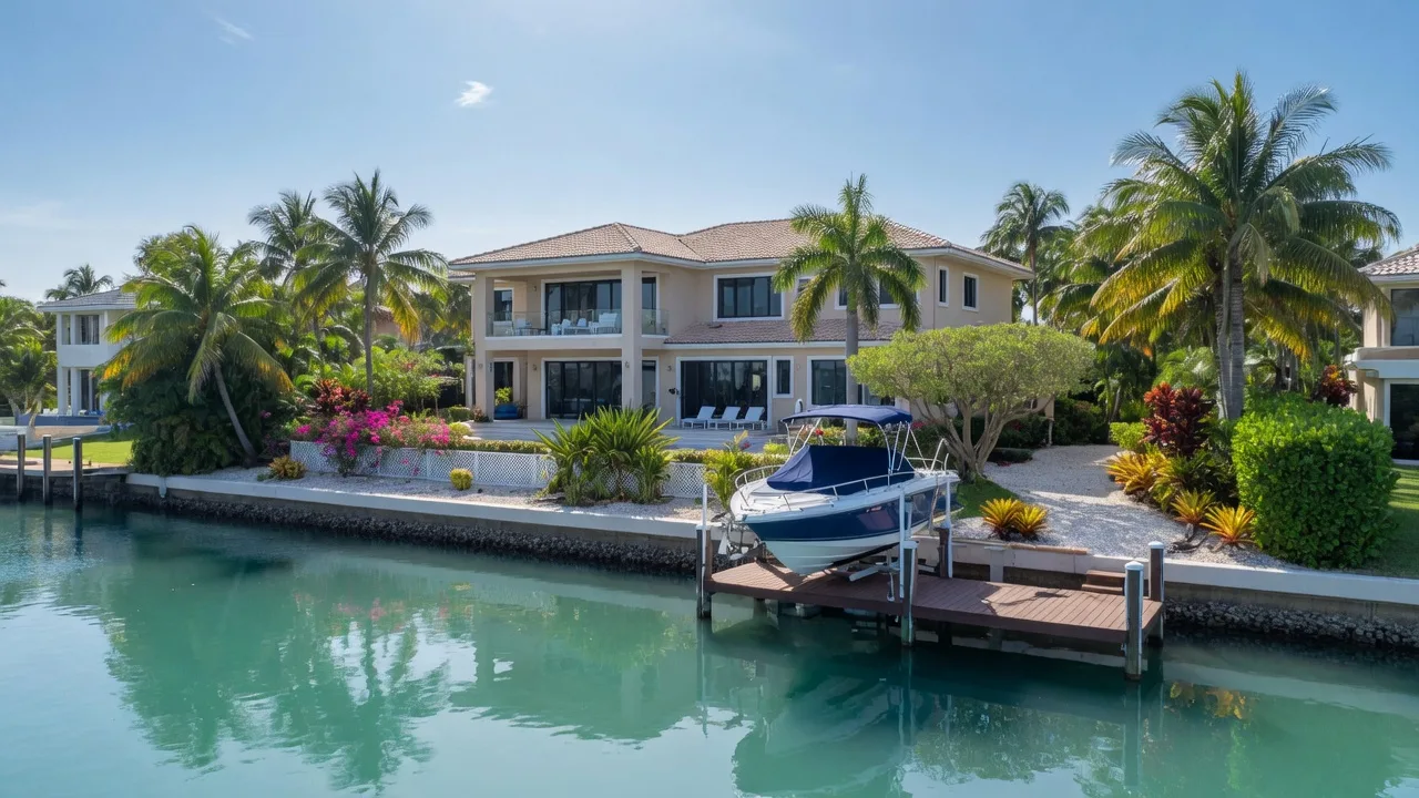 Luxury waterfront home in Sarasota with private dock