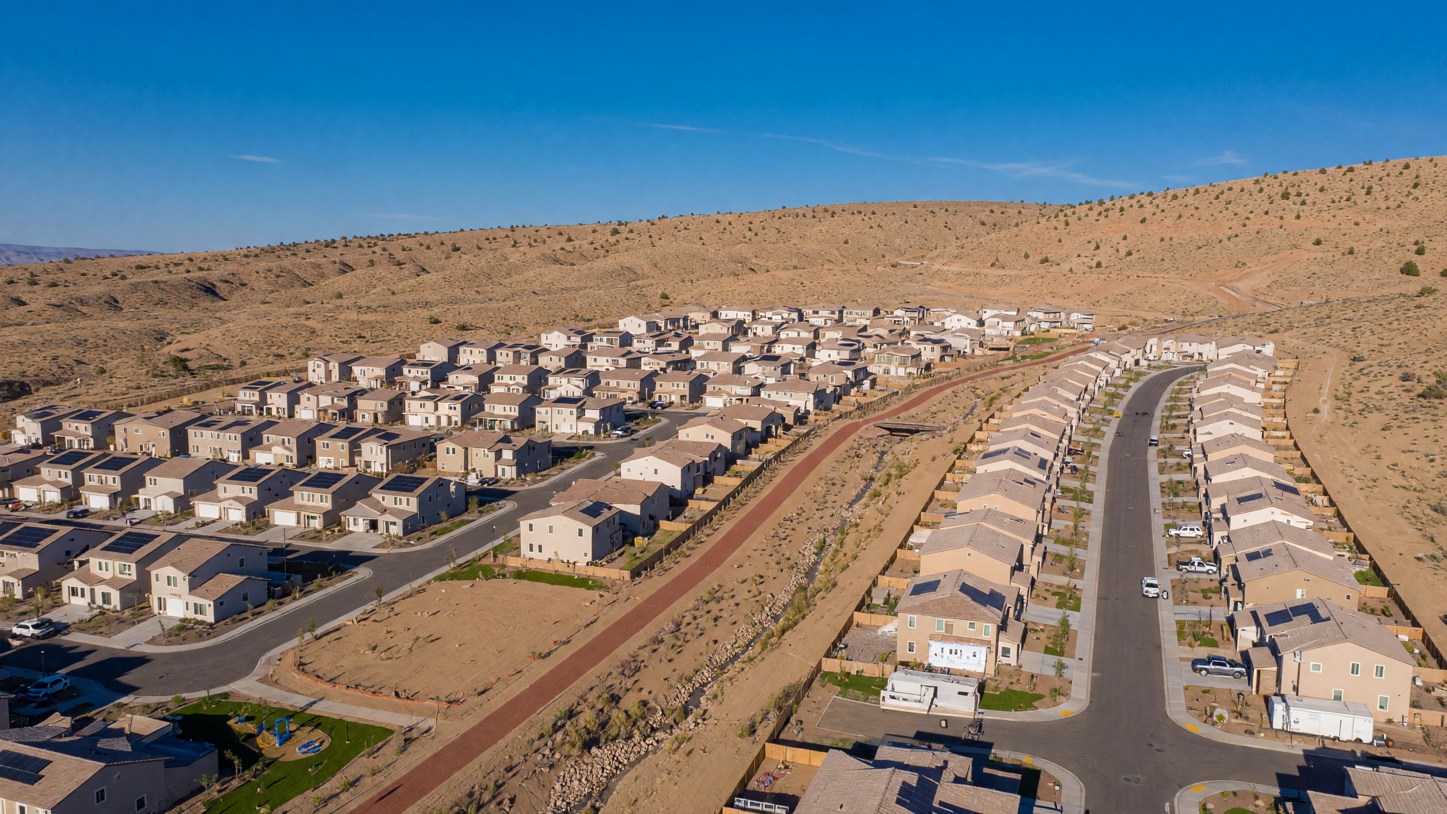 Aerial view of Volterra community in southeast Albuquerque