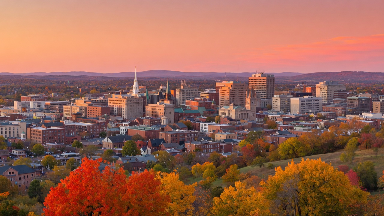 Downtown Worcester Massachusetts skyline