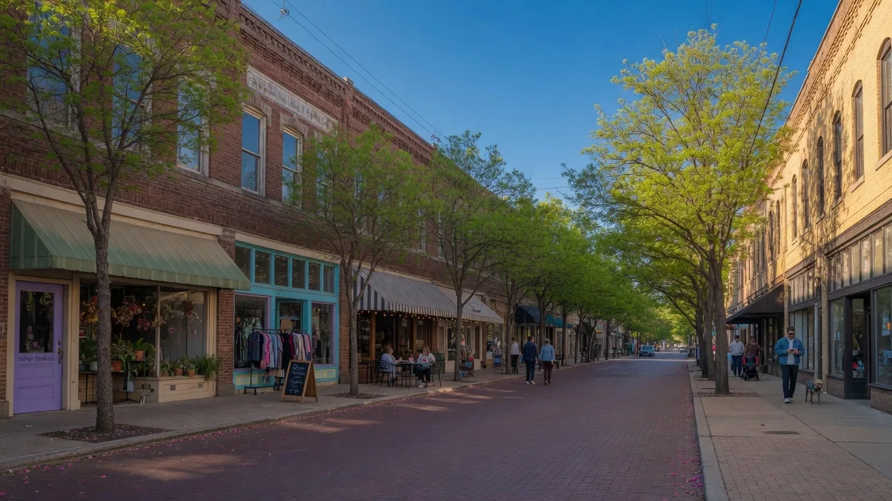 Bishop Arts District street scene in North Oak Cliff, Dallas