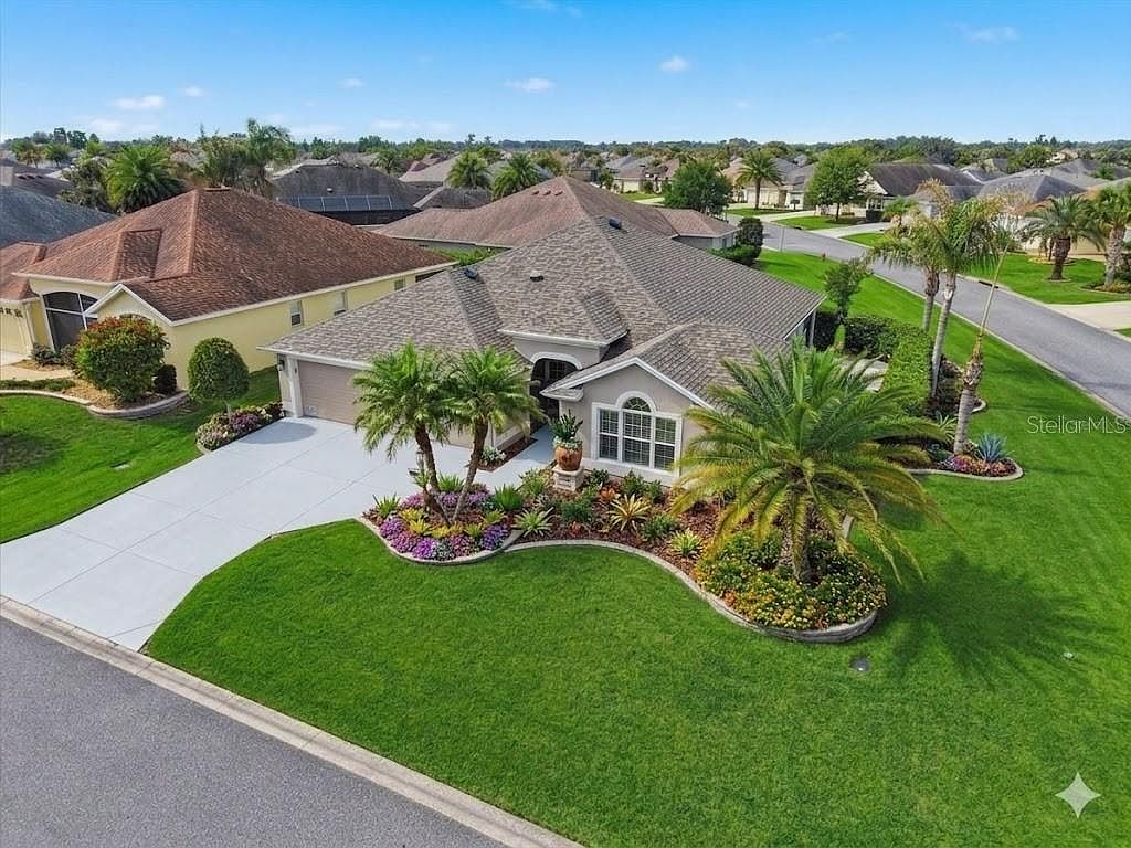 Aerial view of 1424 Walnut Way, The Villages FL