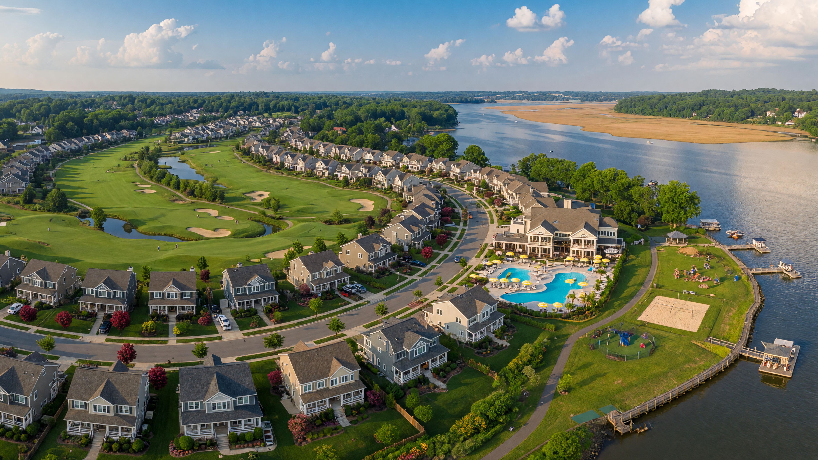 Potomac Shores planned community in Prince William County Virginia — Jack Nicklaus golf course and resort amenities