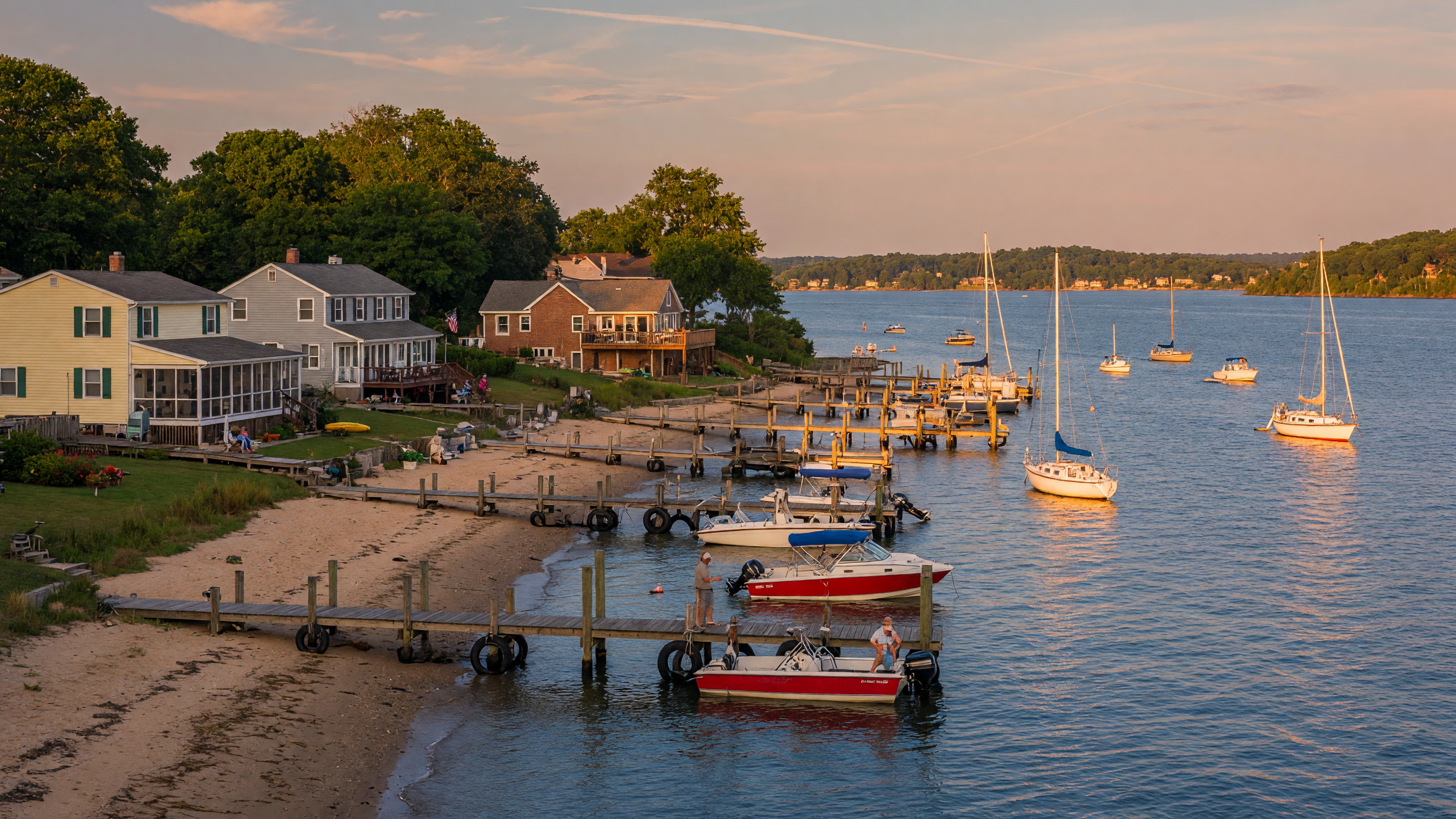 Fairview Beach King George VA Potomac River waterfront community with beach and boats
