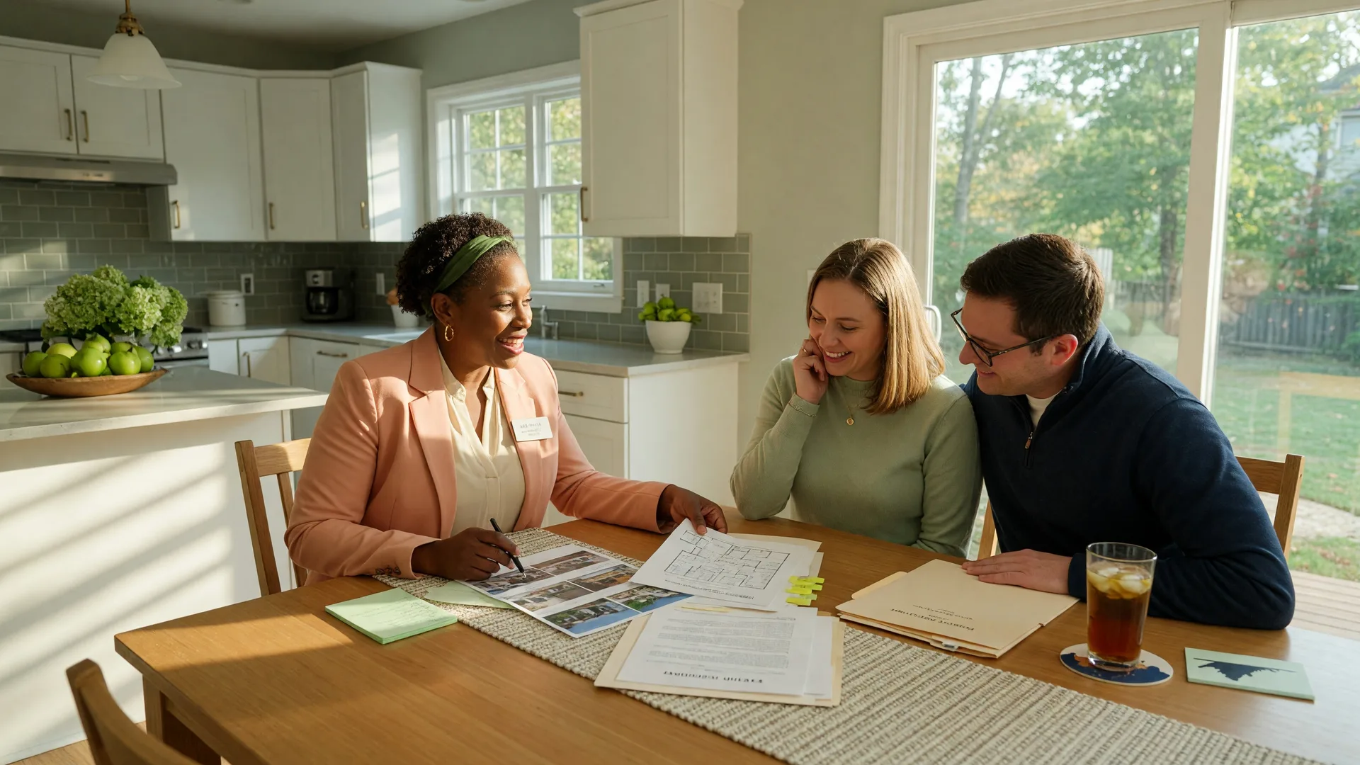 Barbara Jennings consulting with homeowners about selling their home in Fredericksburg VA