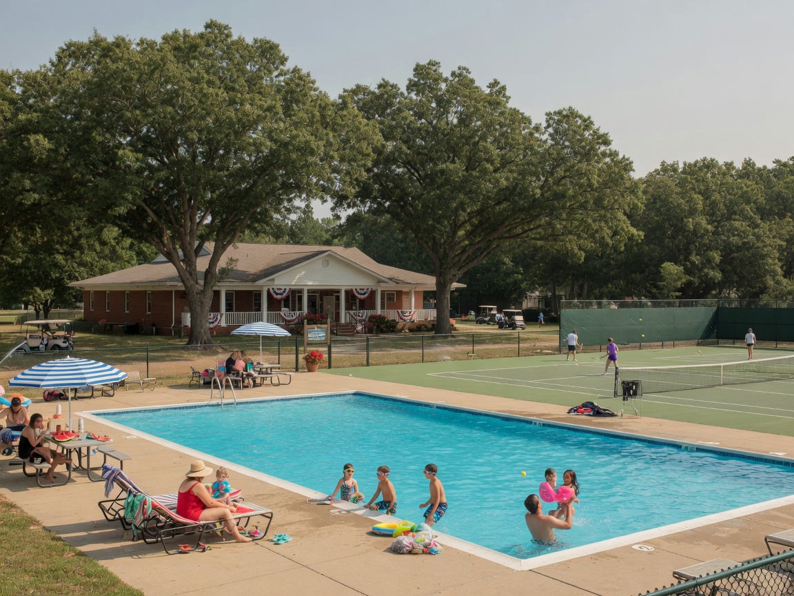 Hampton Oaks Stafford Virginia community pool, tennis courts, clubhouse, and family-friendly amenities