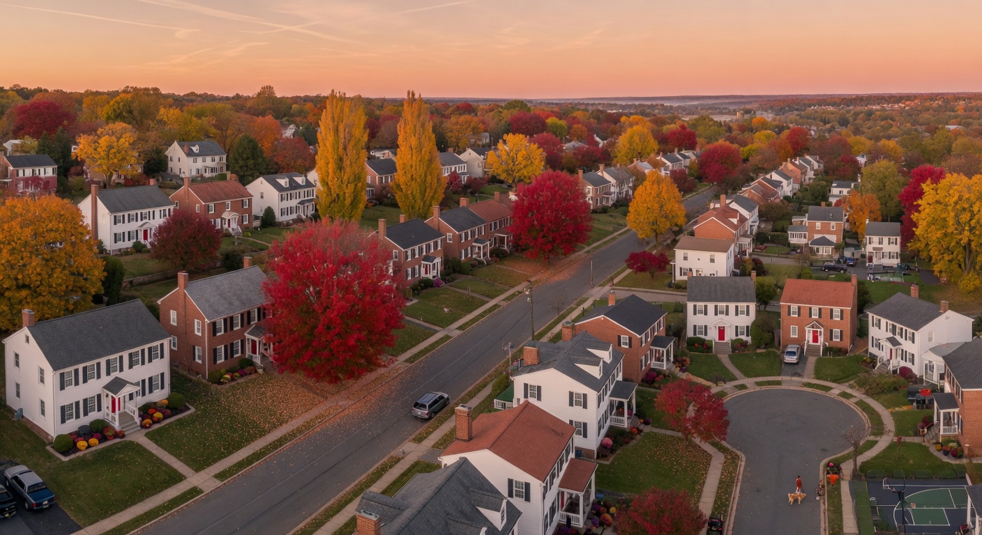 Fredericksburg VA neighborhood with tree-lined streets