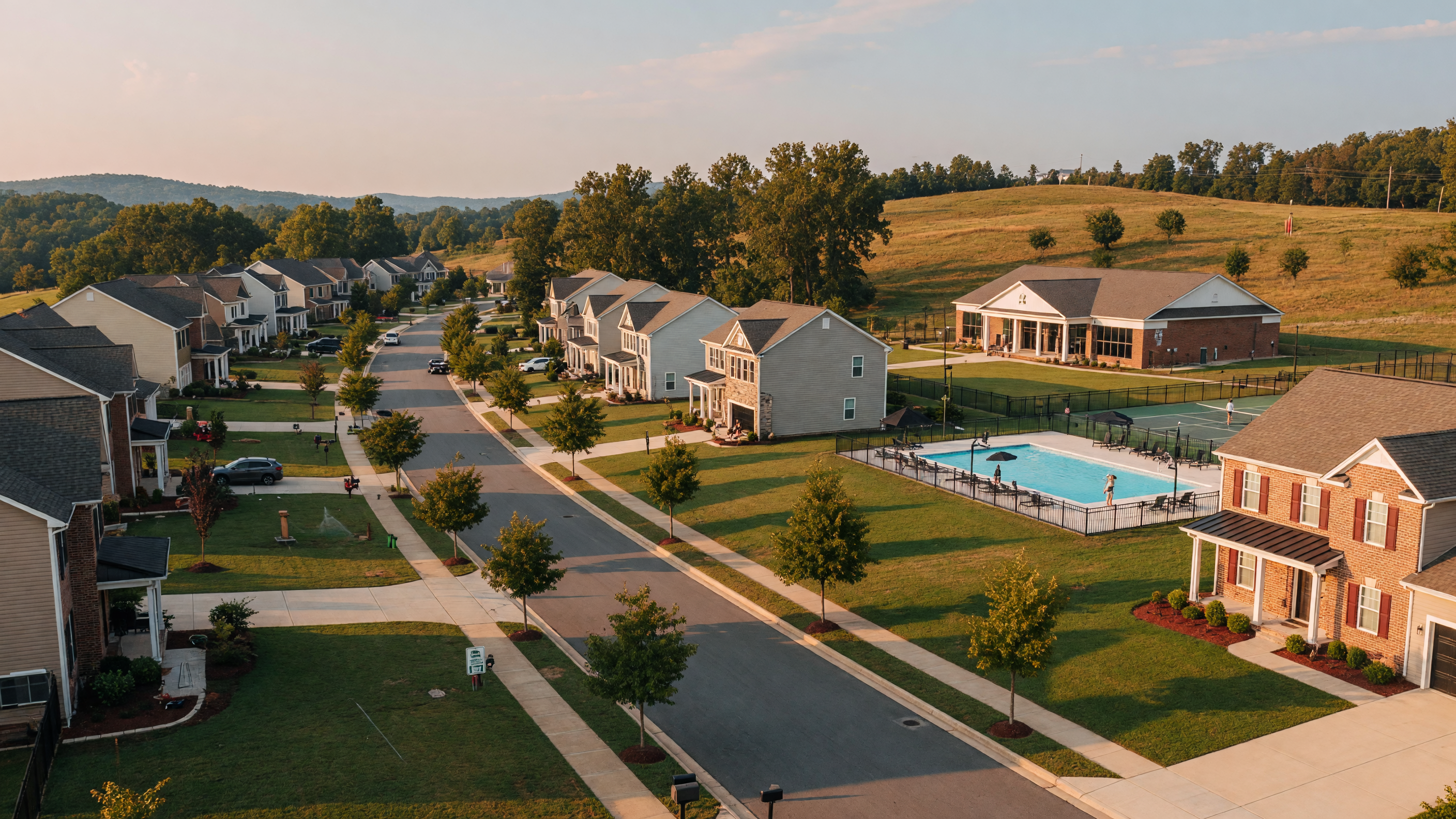 Lee's Parke master-planned community in Fredericksburg, Virginia (Spotsylvania County) — tree-lined streets, modern homes, and resort-style amenities
