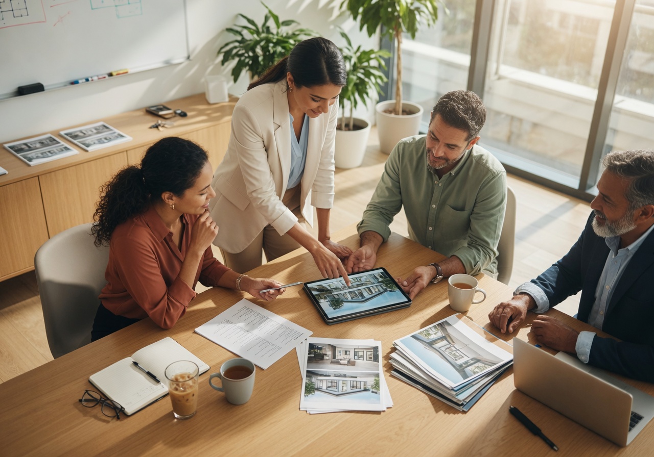 Real estate team collaborating on AI-powered tools