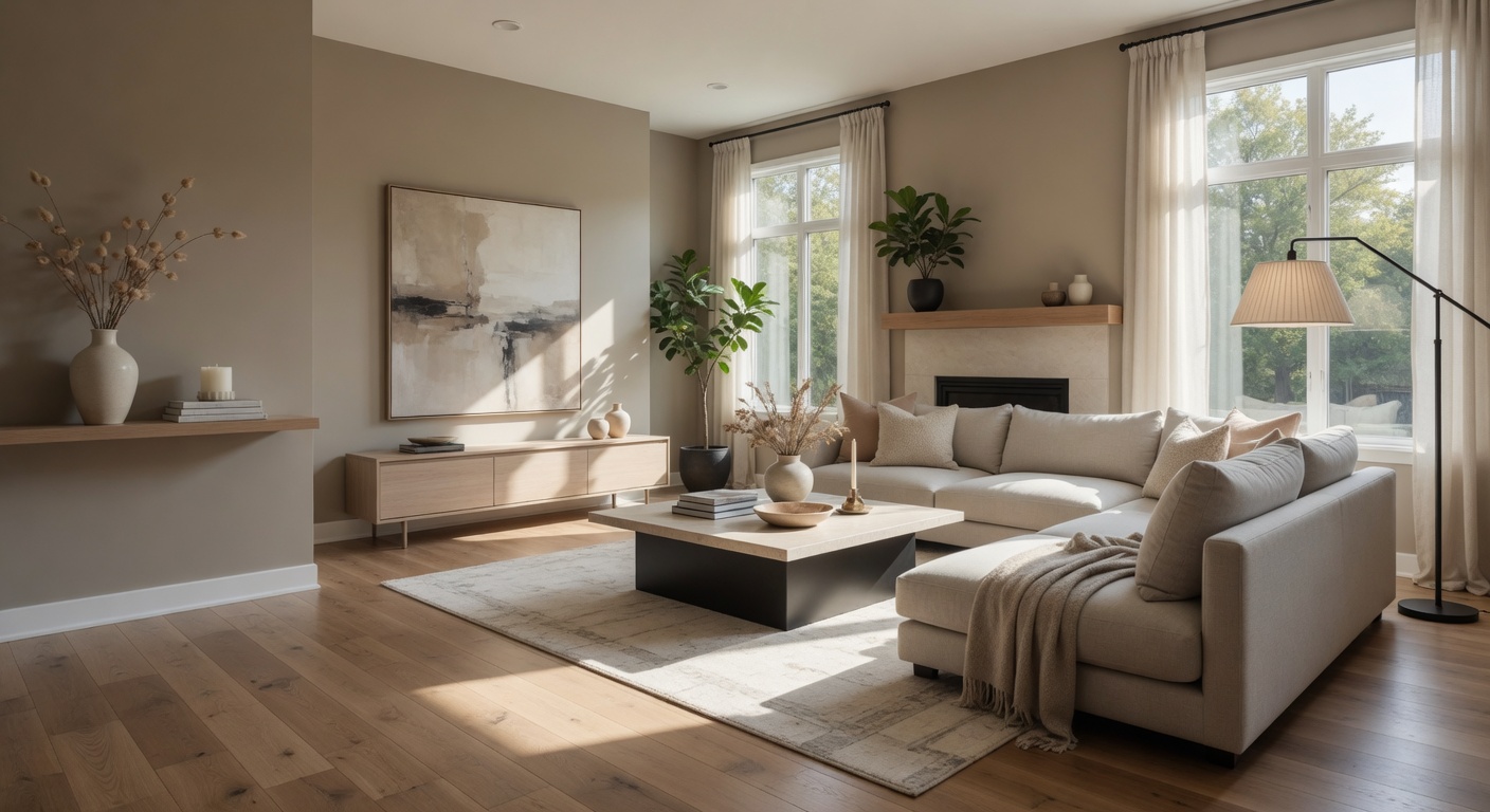 Beautiful staged living room in a Colorado home