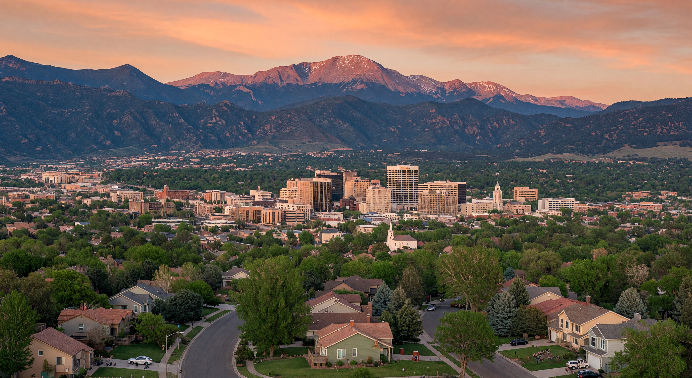 Colorado Springs neighborhood park with mountain views