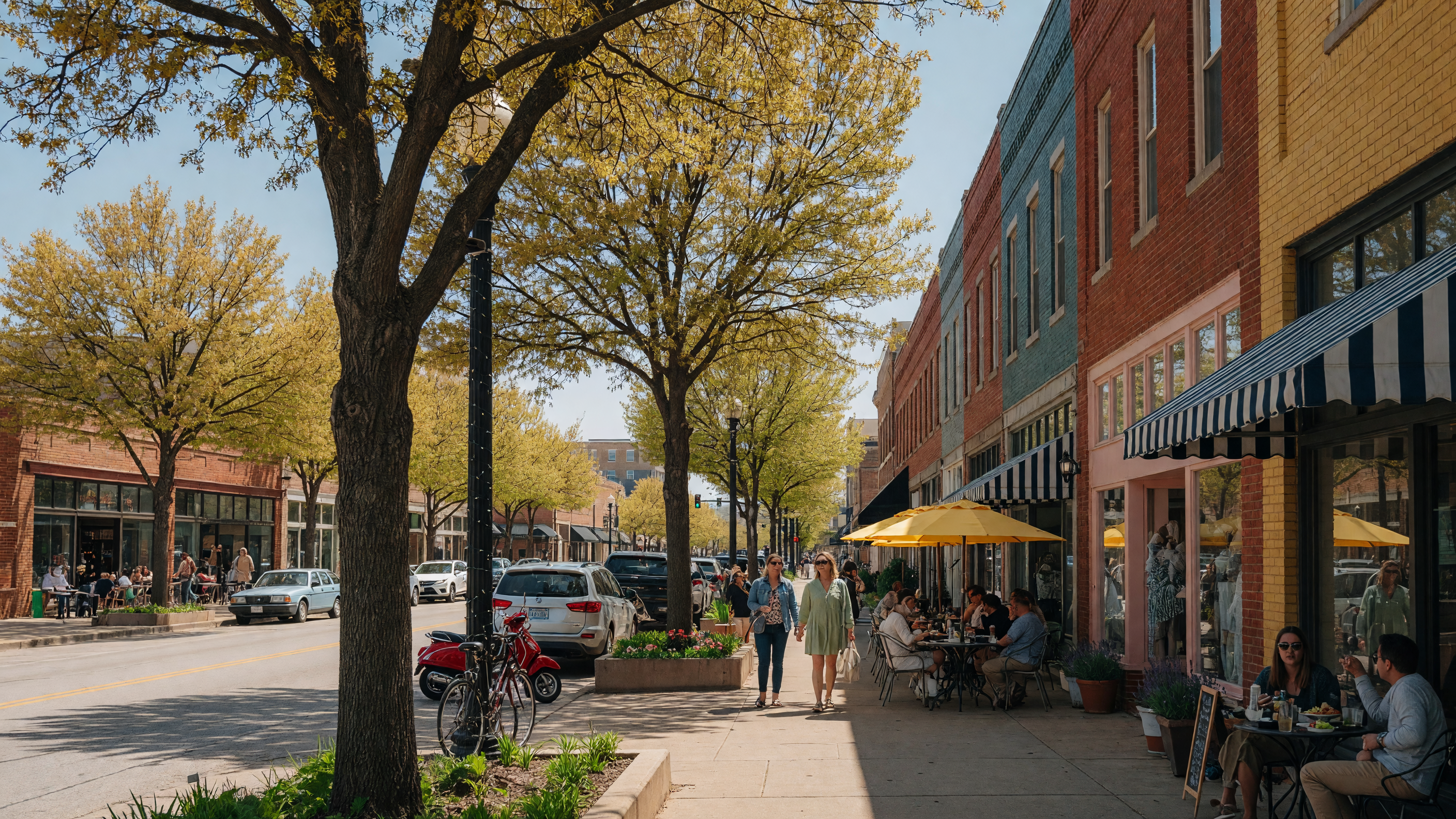 Brookside Tulsa local restaurants and coffee shops on Peoria Avenue in Midtown Tulsa