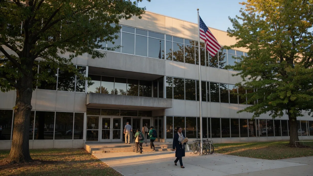 A modern municipal building in Montclair NJ where community meetings are held about the township's Master Plan