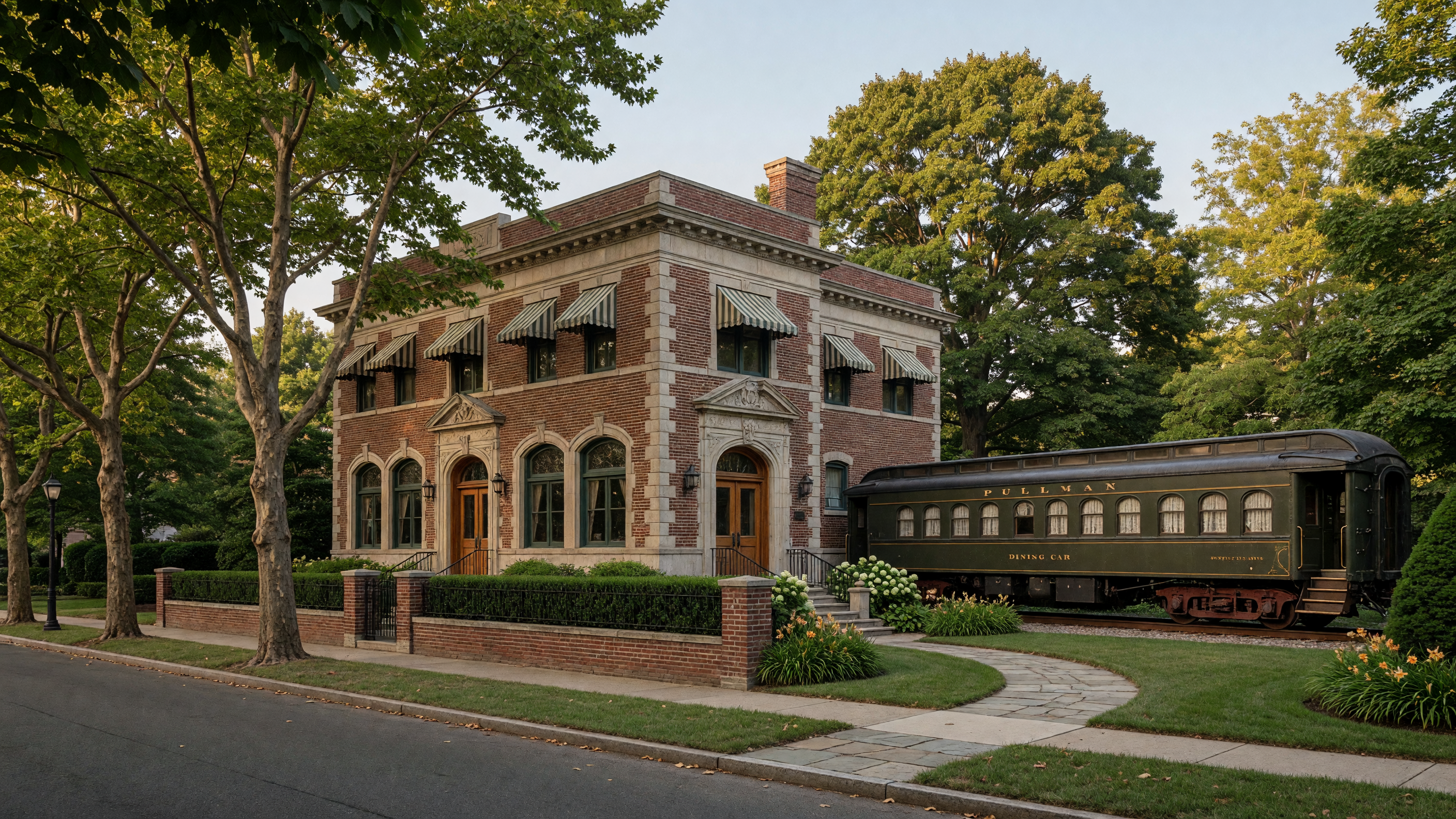 The Essex House landmark property on Northfield Avenue in West Orange NJ, featuring the historic 1920s building and surrounding grounds