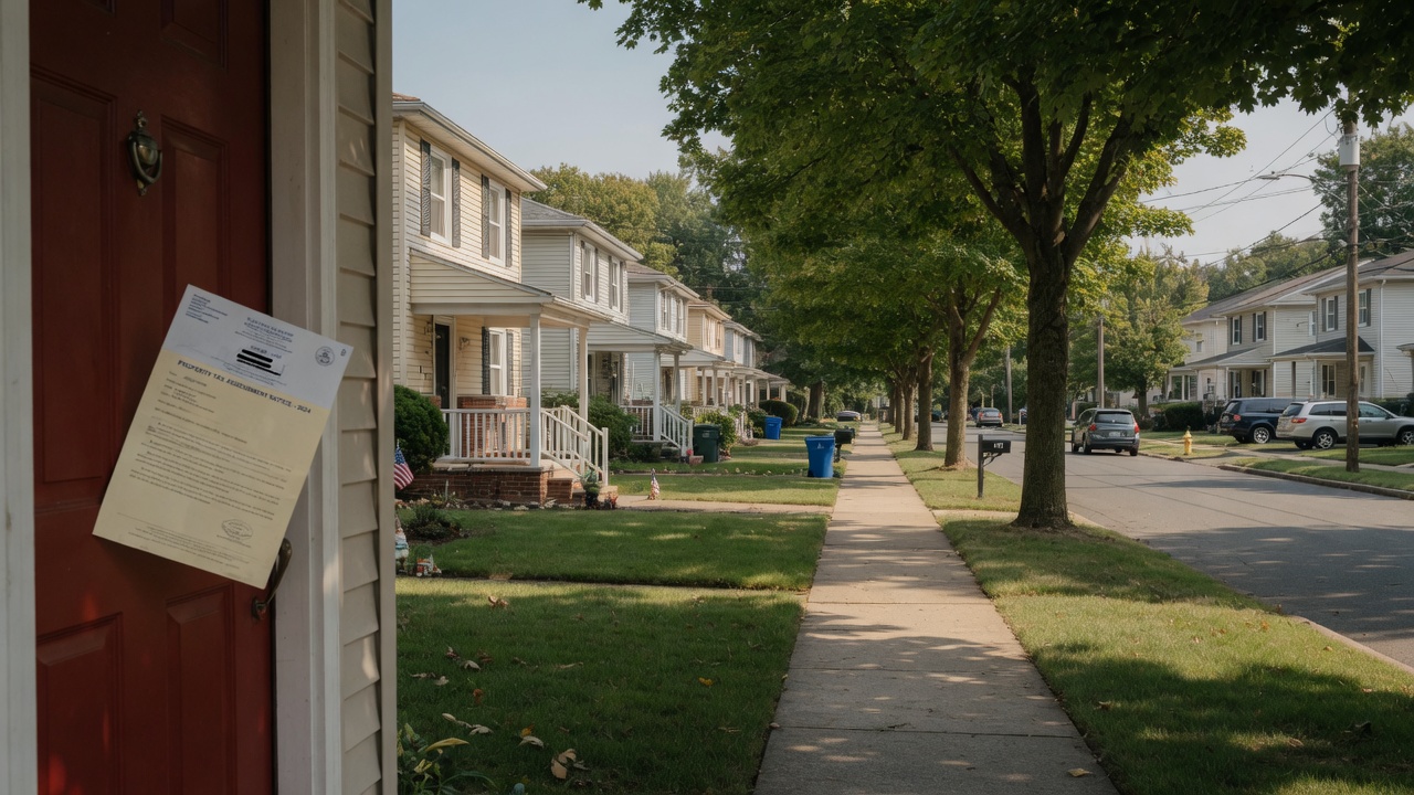 Quiet tree-lined residential street in Bloomfield NJ with well-maintained homes