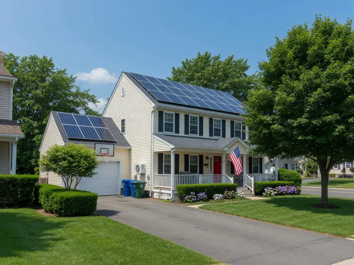 A well-maintained suburban home in Bloomfield NJ with energy-efficient upgrades and mature trees