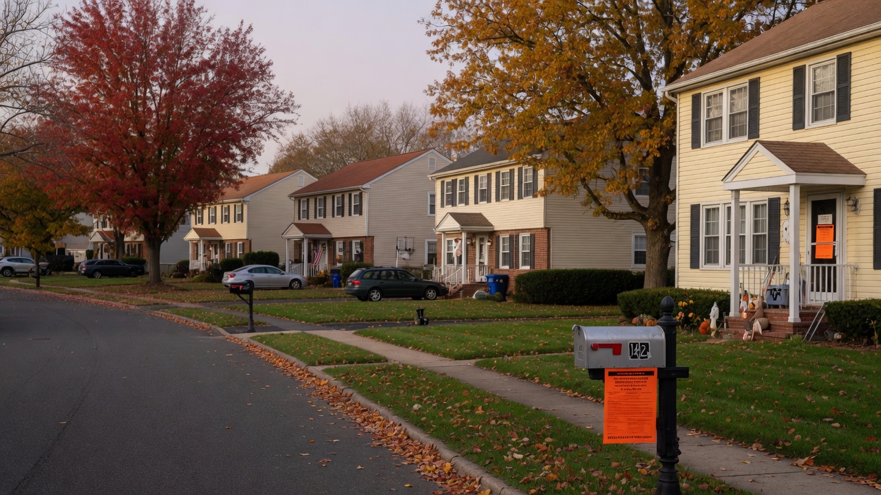 Park and residential area near Watsessing Park in Bloomfield NJ