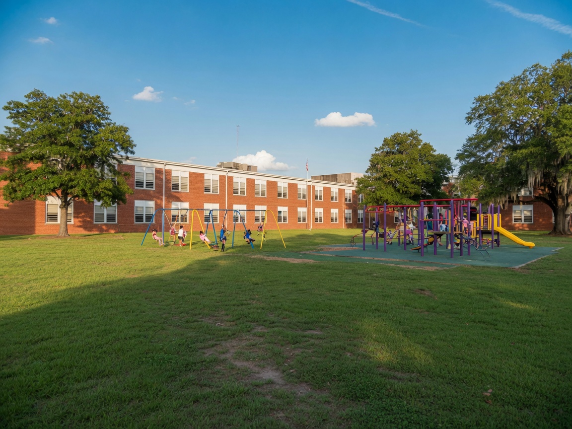 Family-friendly residential street in Aiken SC near local schools