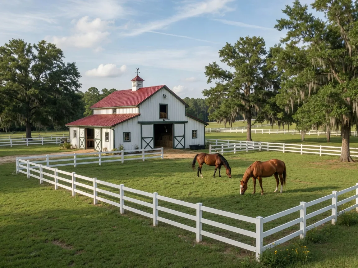 Golf community in Aiken South Carolina with manicured fairways and homes along the course