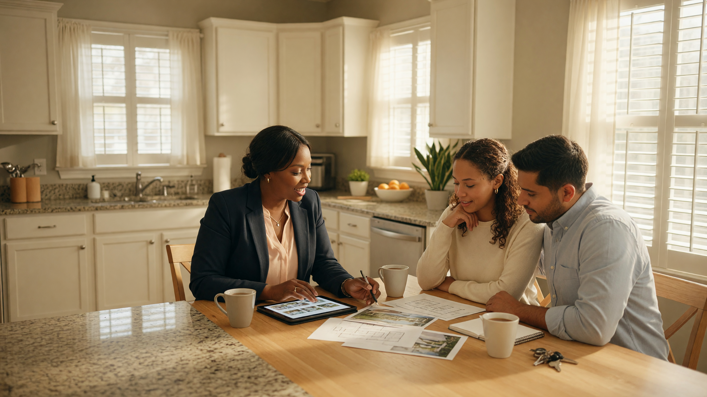 Buyer touring a home with a real estate agent in Aiken SC