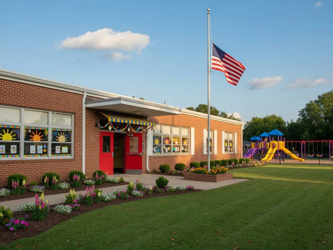 Family-friendly residential street in Aiken SC near local schools