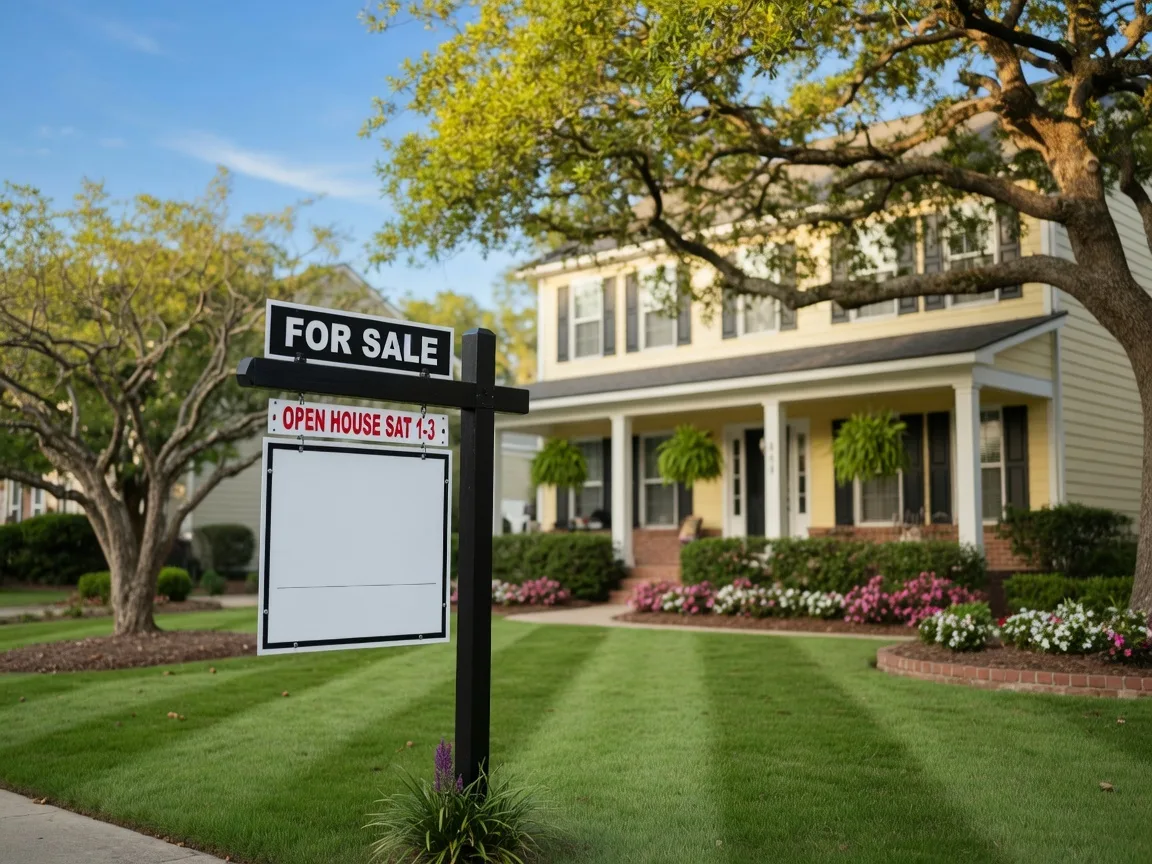 For sale sign in front of a well-maintained home in North Augusta SC