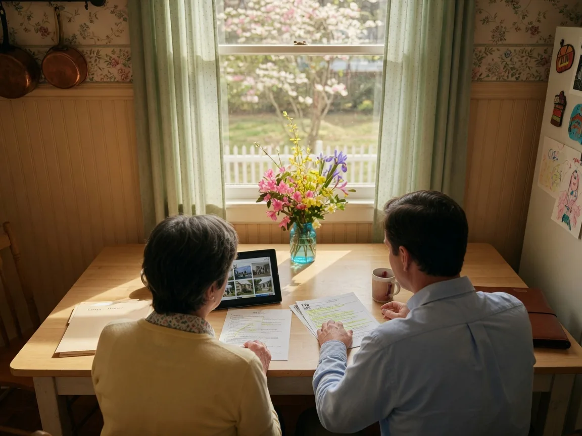 Home seller discussing listing strategy with Realtor during spring selling season in Augusta GA