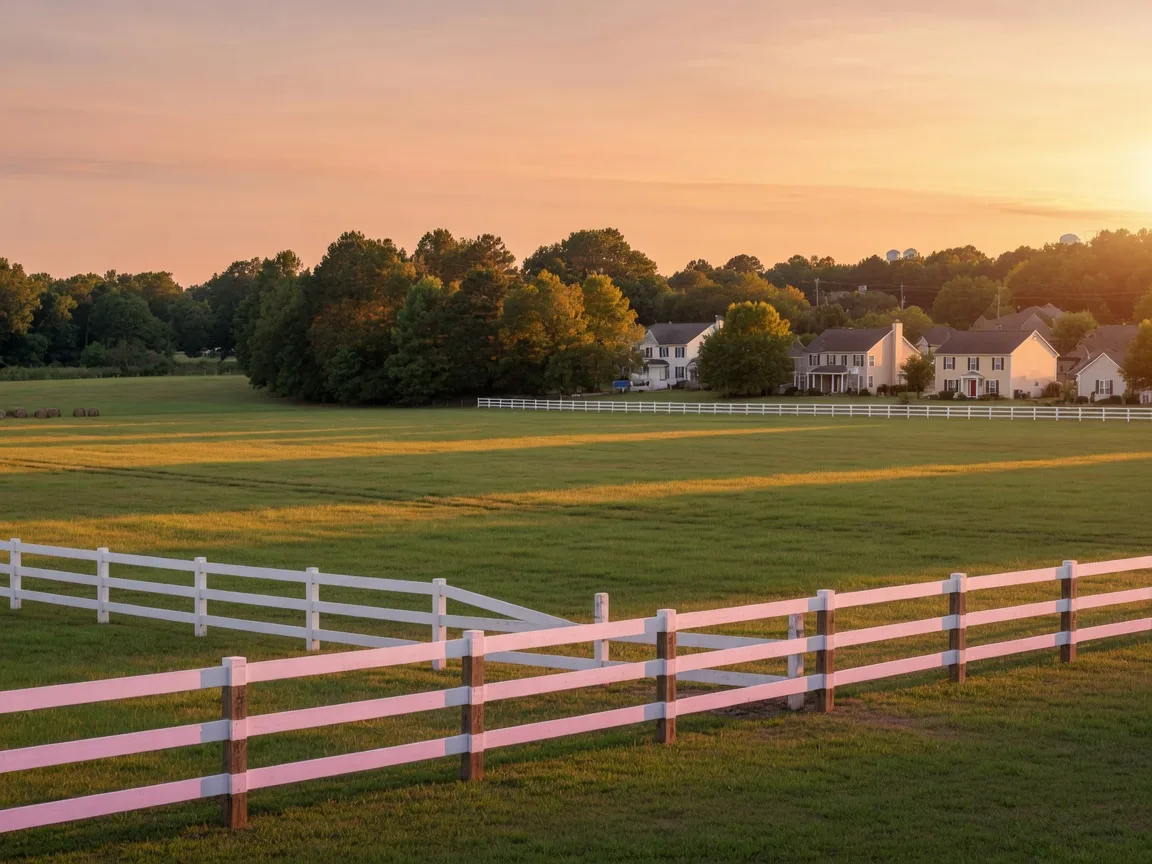 Open acreage with horse pasture and barn in the Aiken South Carolina countryside