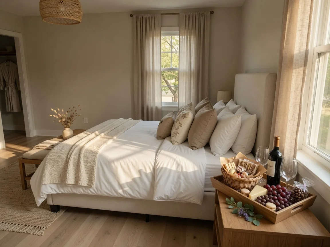 Prepared guest bedroom in Augusta GA home ready for Masters Week visitors
