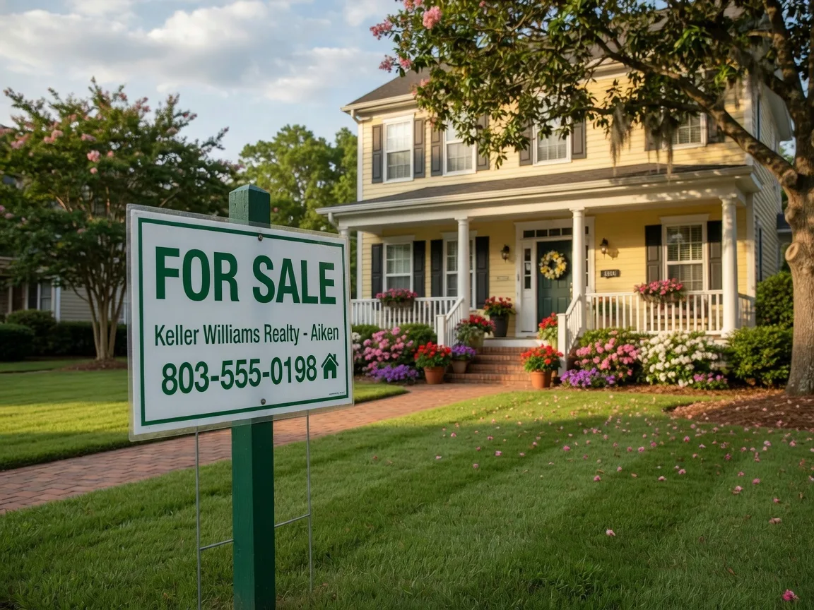 Traditional yard sign for a home for sale in Aiken SC