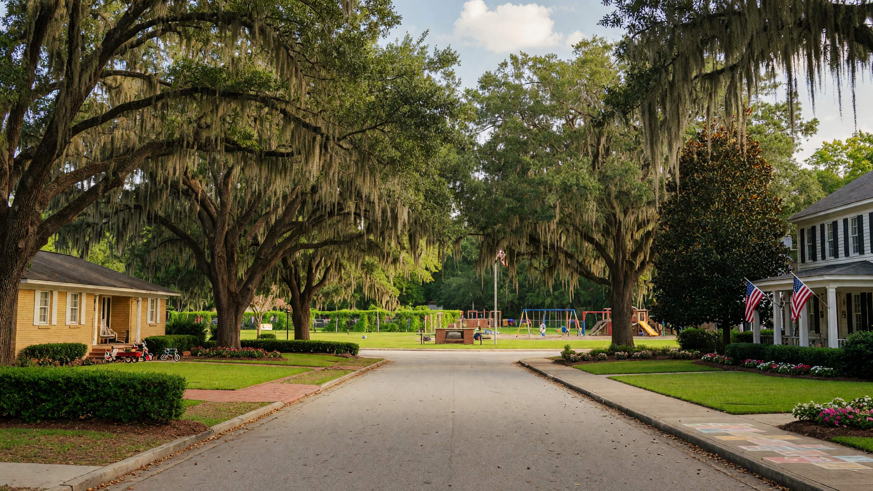 Family walking through a neighborhood in Aiken SC