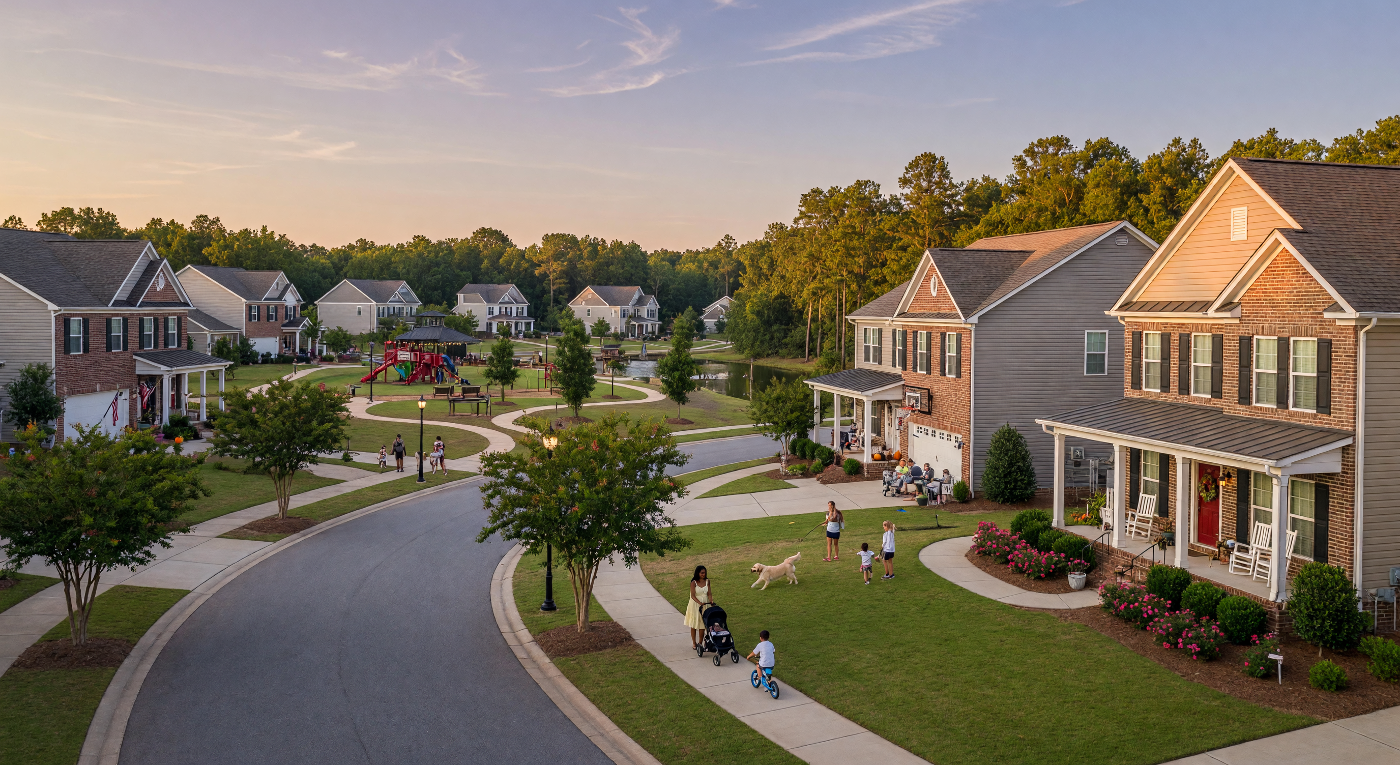 Riverside neighborhood in Augusta Georgia along the Savannah River