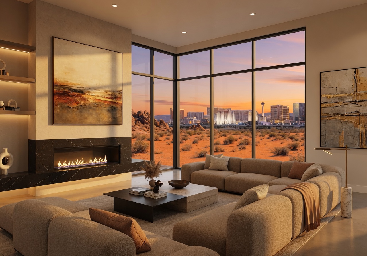 Staged luxury living room