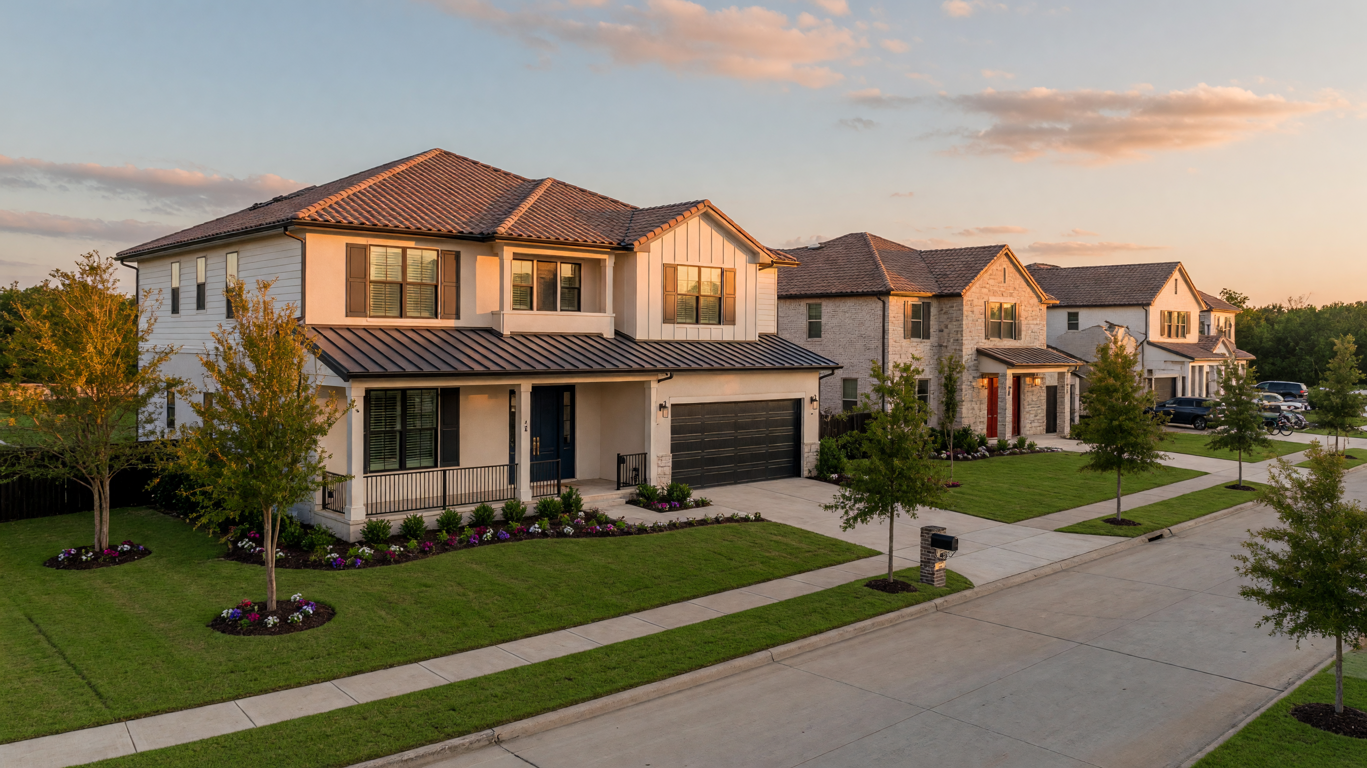 Real estate consultation reviewing documents and market data