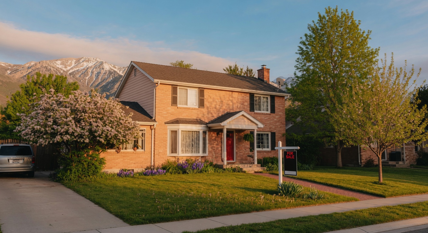 Utah home with Wasatch mountains in the background