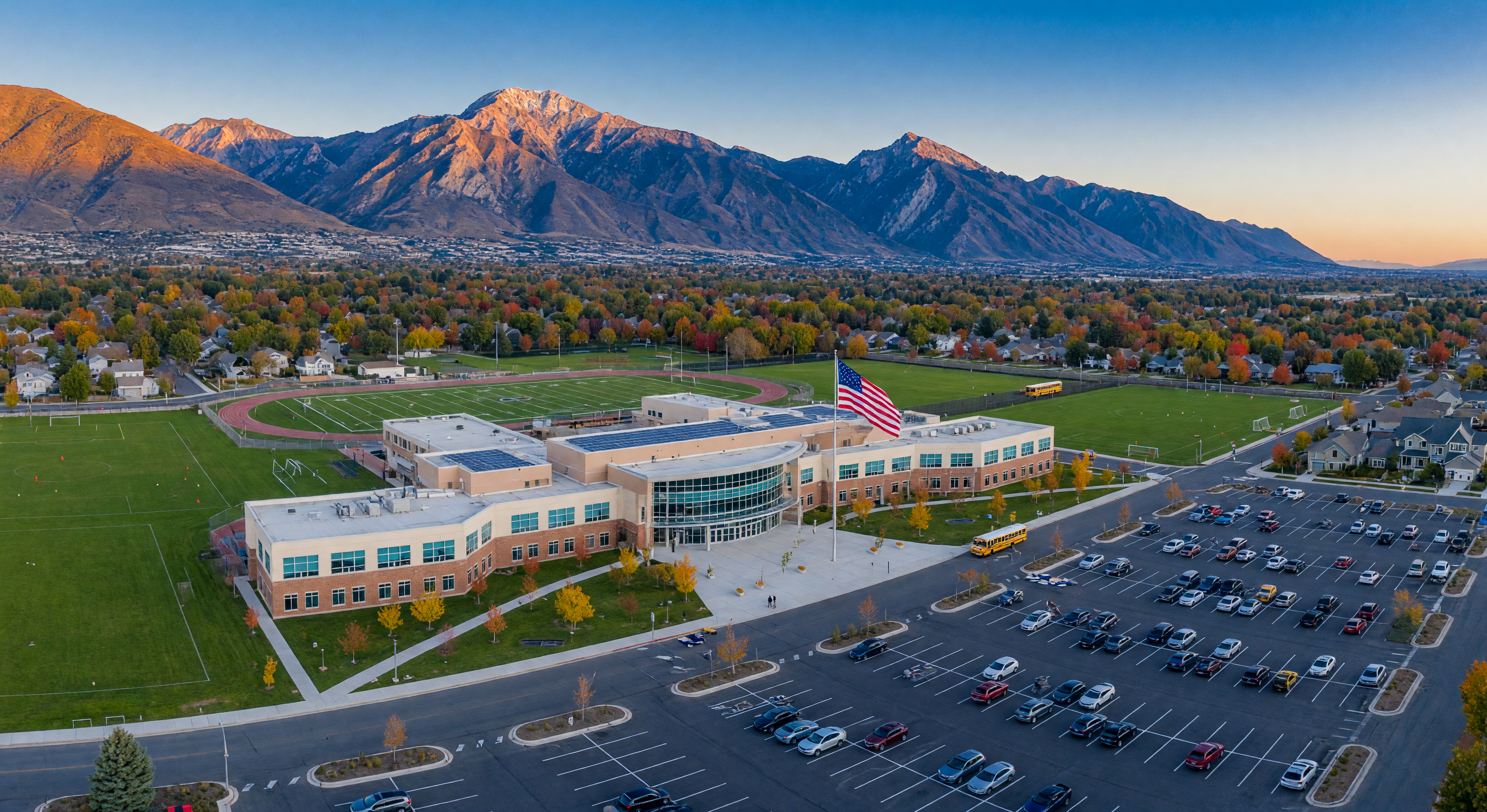 School campus along the Wasatch Front