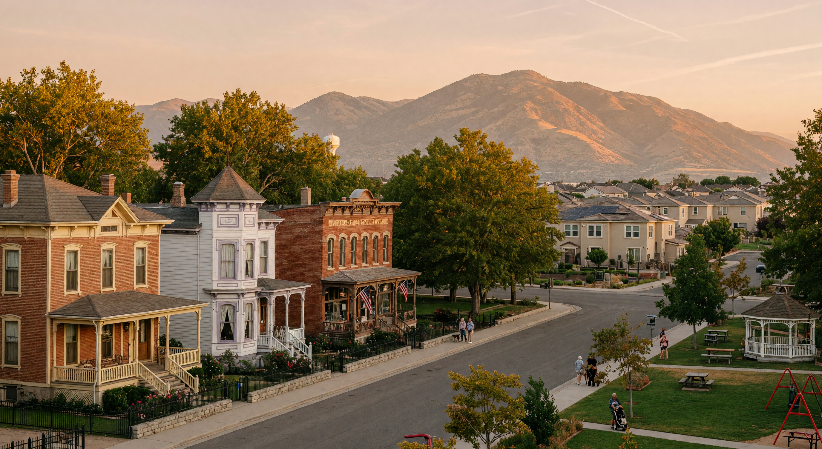 Riverton Utah community with historic district charm and mountain views