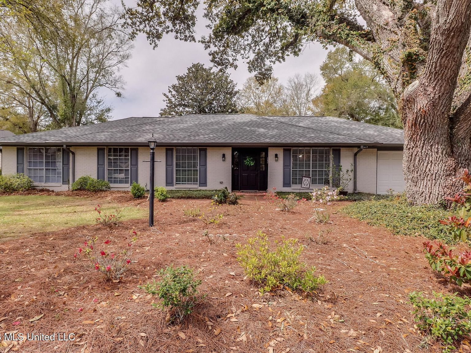 Front exterior of 315 Fairview Dr, a single-story ranch home with painted brick and dark shutters